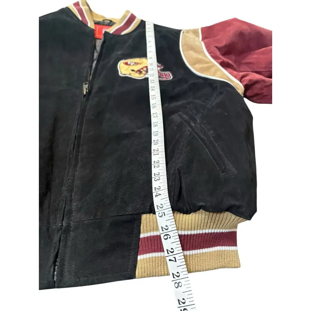 Vintage‎ Suede Leather 49ers Bomber Jacket G-III Medium NFL Letterman Varsity
